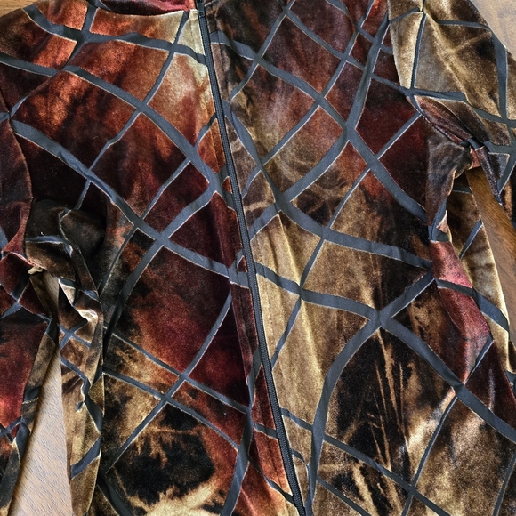 Costume 80's, 90's Velvet Hotshort Romper Zip Front - Picture 4 of 4